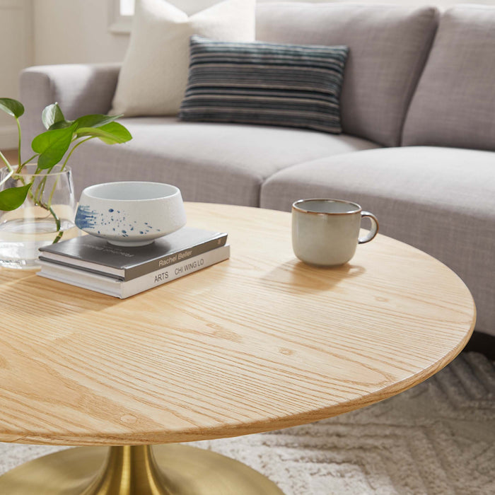 Lippa 36" Round Wood Grain Coffee Table