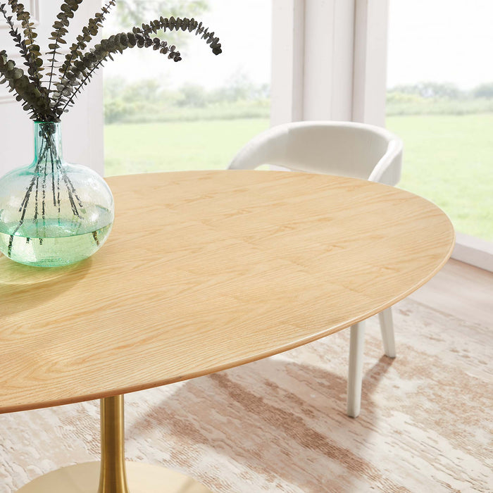 Lippa 78" Oval Wood Grain Dining Table