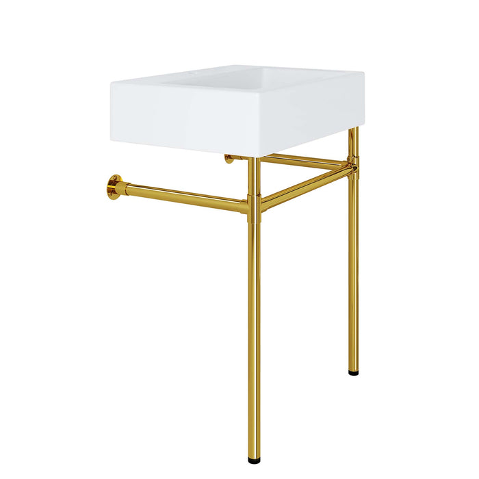 Redeem 24" Wall-Mount Gold Stainless Steel Bathroom Vanity