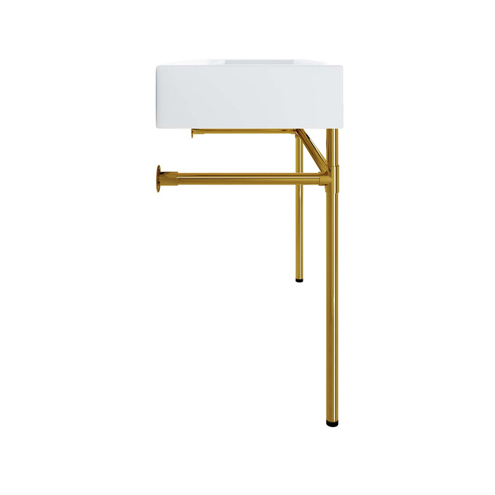 Redeem 40" Wall-Mount Gold Stainless Steel Bathroom Vanity