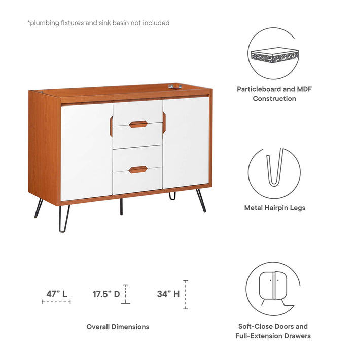 Energize 48" Double Sink Compatible (Not Included) Bathroom Vanity Cabinet