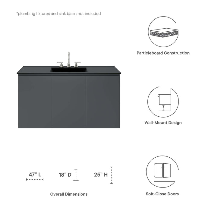 Bryn 48" Wall-Mount Bathroom Vanity (Sink Basin Not Included)