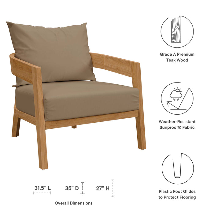 Brisbane Teak Wood Outdoor Patio Armchair