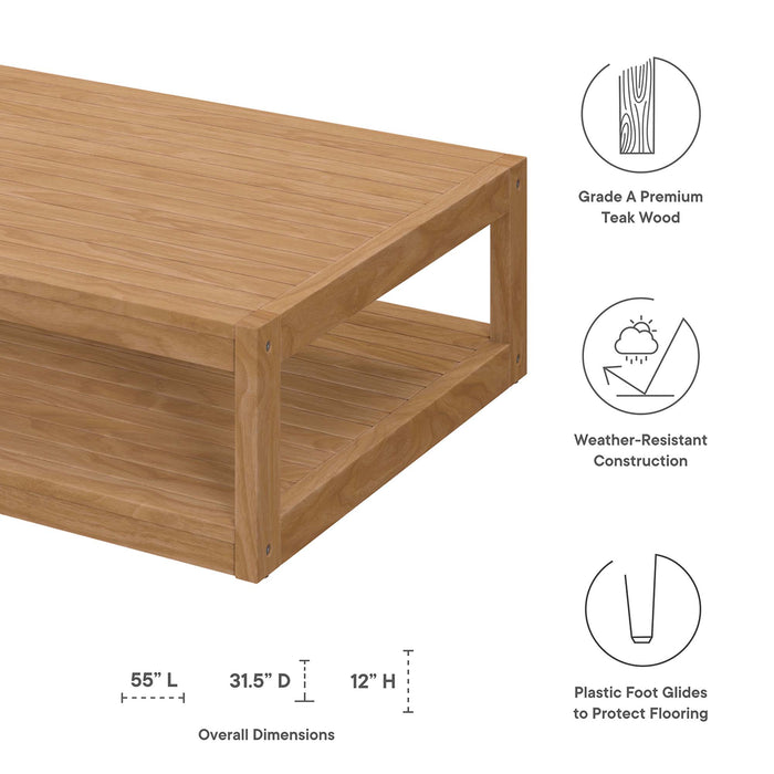 Carlsbad Teak Wood Outdoor Patio Coffee Table