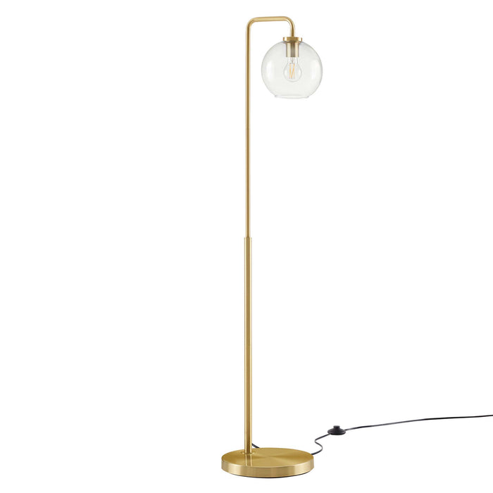 Silo Glass Globe Glass and Metal Floor Lamp