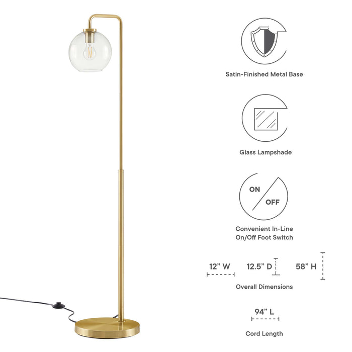 Silo Glass Globe Glass and Metal Floor Lamp