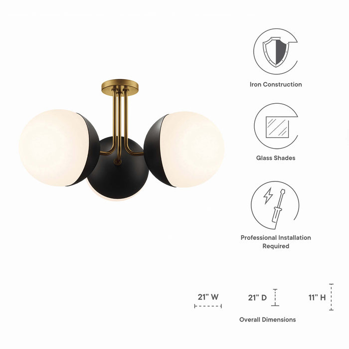 Stellar 3-Light Semi-Flush Ceiling Light