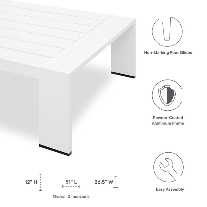 Tahoe Outdoor Patio Powder-Coated Aluminum Coffee Table