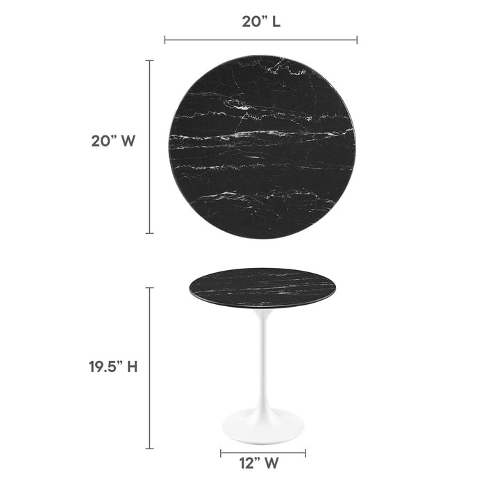 Lippa 20" Round Artificial Marble Side Table