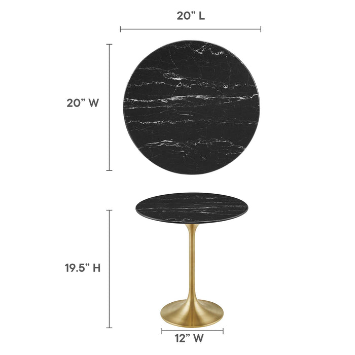 Lippa 20" Round Artificial Marble Side Table