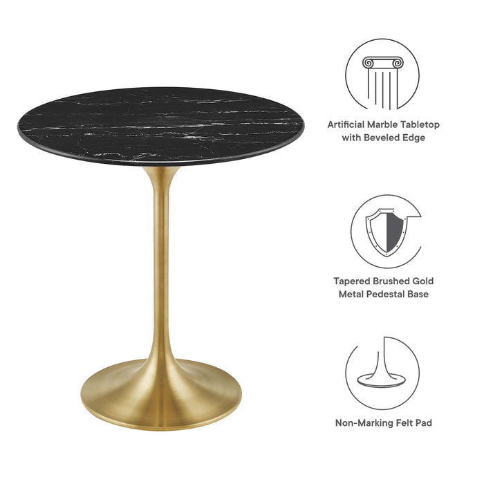 Lippa 20" Round Artificial Marble Side Table