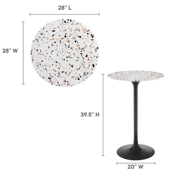 Lippa 28" Round Terrazzo Bar Table