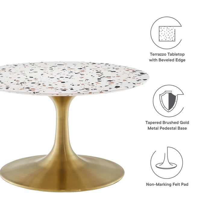 Lippa 28" Round Terrazzo Coffee Table