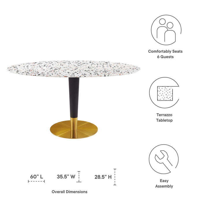 Zinque 60" Oval Terrazzo Dining Table