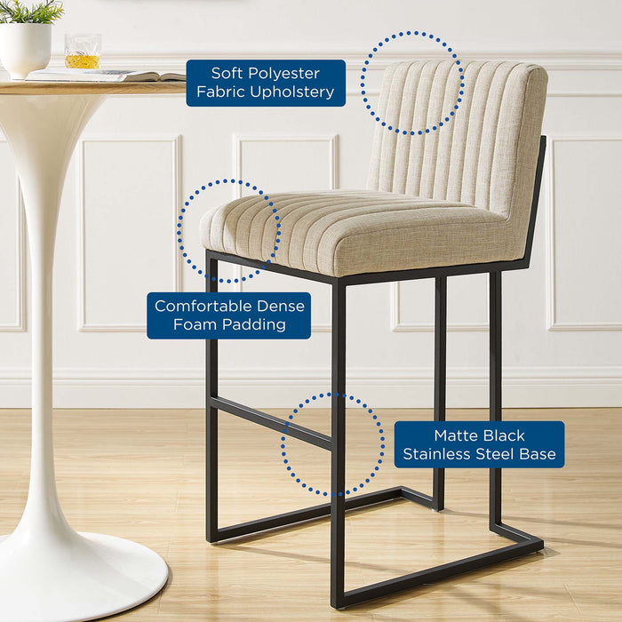 Indulge Channel Tufted Fabric Bar Stools