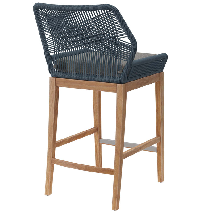 Wellspring Outdoor Patio Teak Wood Bar Stool