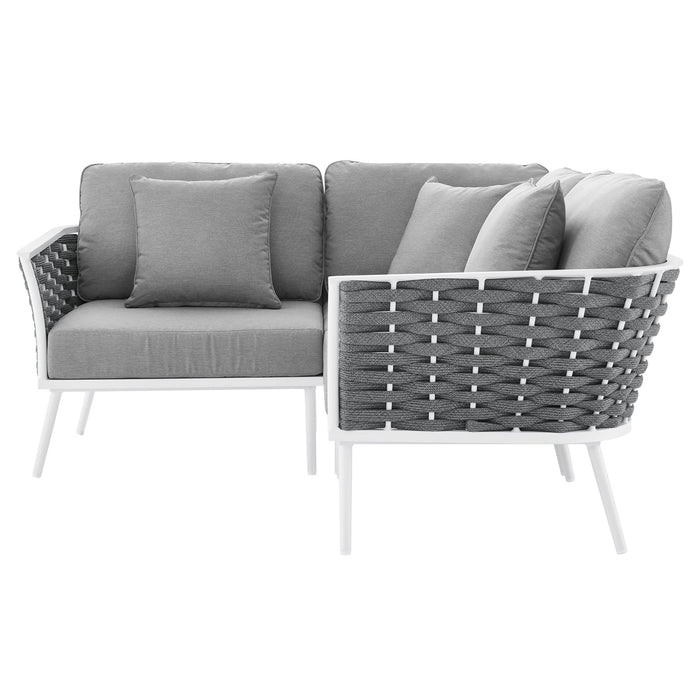 Stance Outdoor Patio Aluminum Small Sectional Sofa