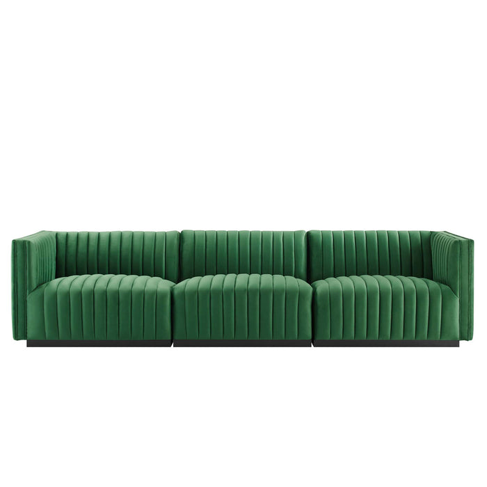 Conjure Channel Tufted Performance Velvet Sofa