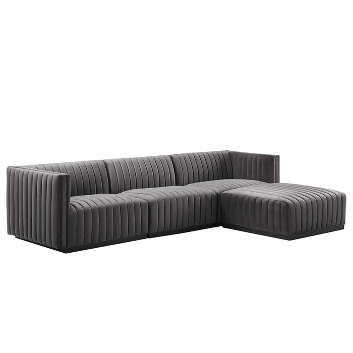 Conjure Channel Tufted Performance Velvet 4-Piece Sectional