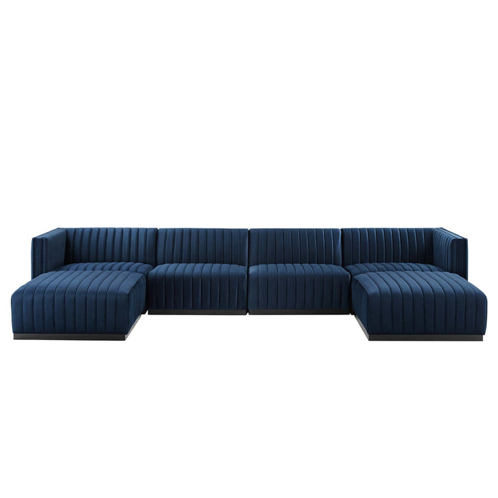 Conjure Channel Tufted Performance Velvet 6-Piece Sectional