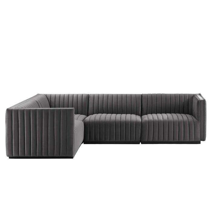 Conjure Channel Tufted Performance Velvet 4-Piece Sectional