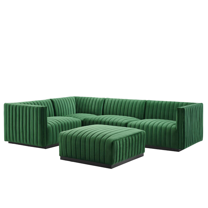 Conjure Channel Tufted Performance Velvet 5-Piece Sectional