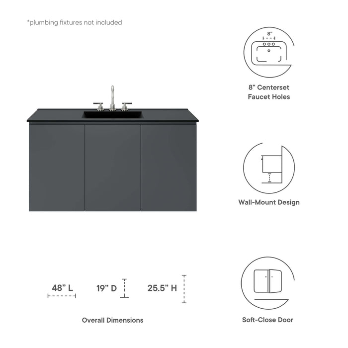 Bryn 48" Wall-Mount Bathroom Vanity