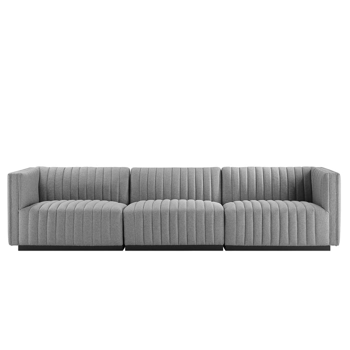 Conjure Channel Tufted Upholstered Fabric Sofa