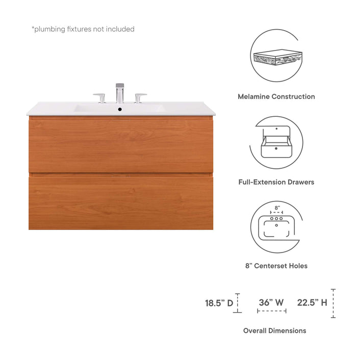 Scenic 36" Wall-Mount Bathroom Vanity