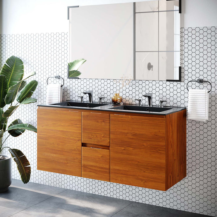 Scenic 48" Double Wall-Mount Bathroom Vanity