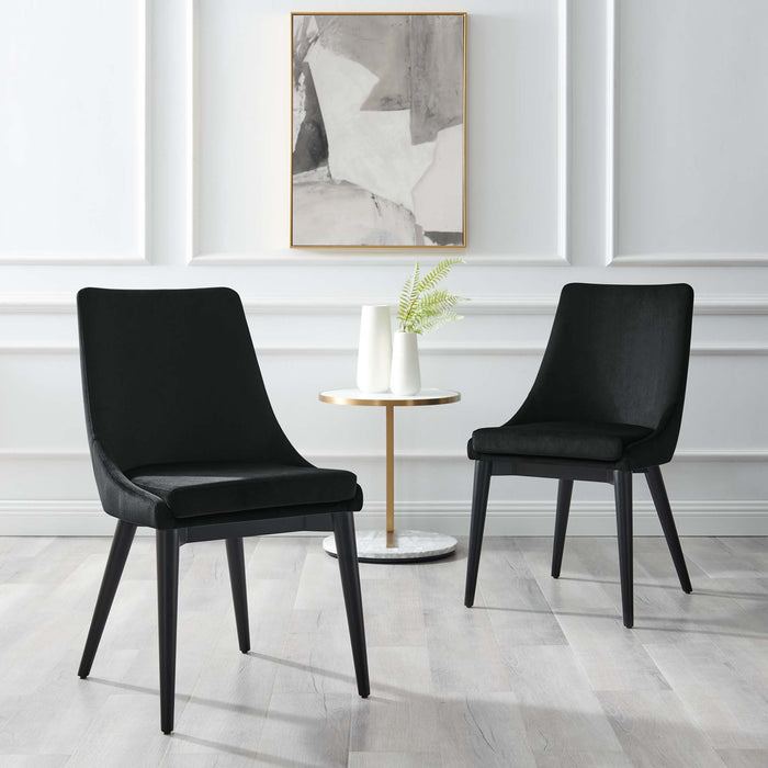 Viscount Accent Performance Velvet Dining Chairs - Set of 2