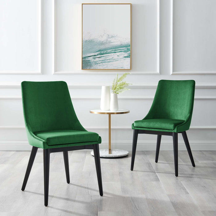 Viscount Accent Performance Velvet Dining Chairs - Set of 2