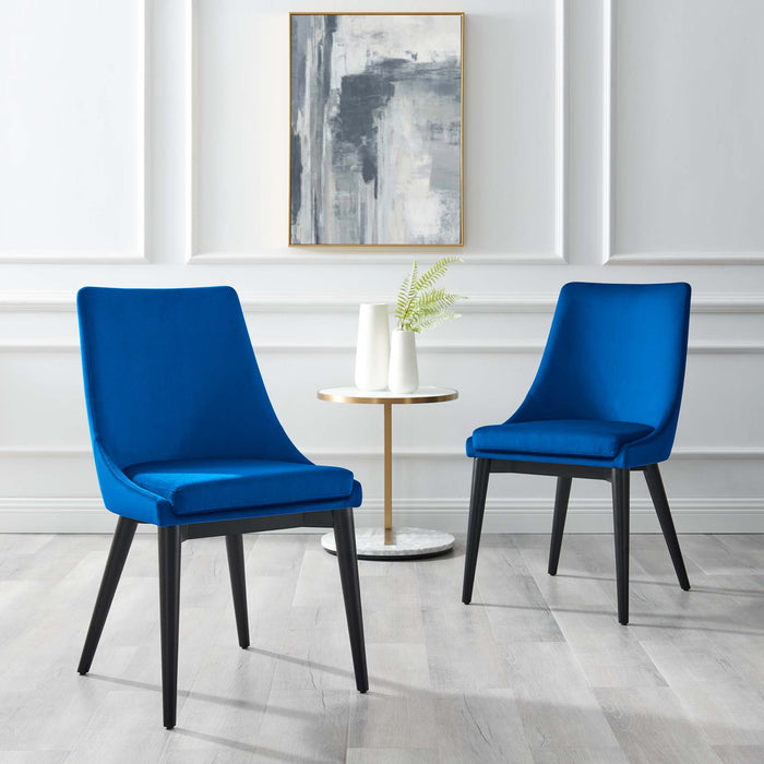 Viscount Accent Performance Velvet Dining Chairs - Set of 2