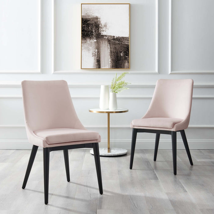 Viscount Accent Performance Velvet Dining Chairs - Set of 2