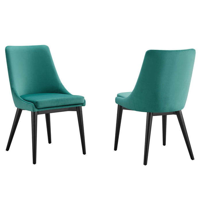 Viscount Accent Performance Velvet Dining Chairs - Set of 2