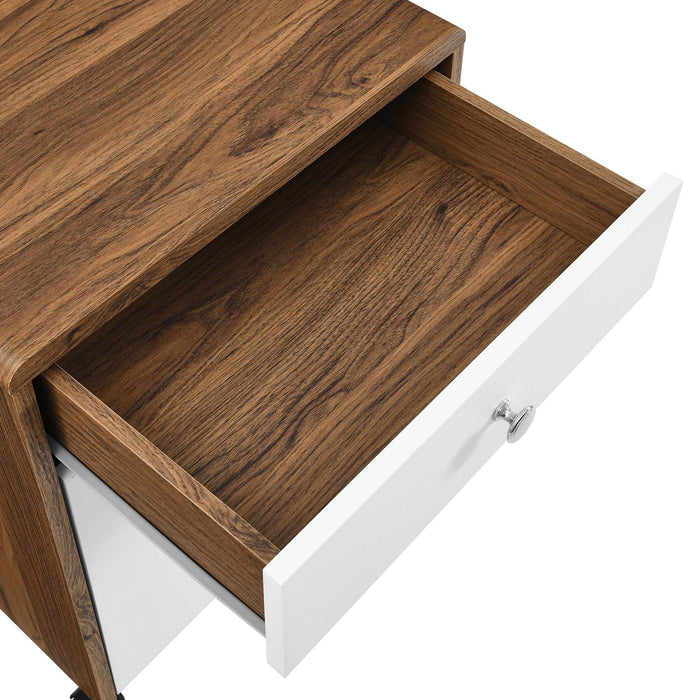 Transmit Wood Desk and File Cabinet Set