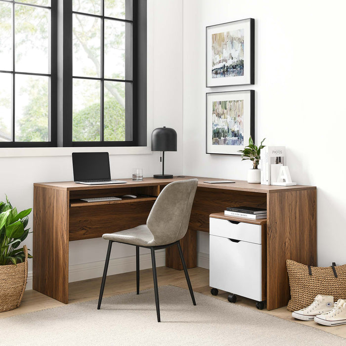 Envision Wood Desk and File Cabinet Set