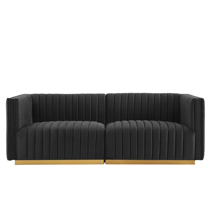 Conjure Channel Tufted Performance Velvet Loveseat