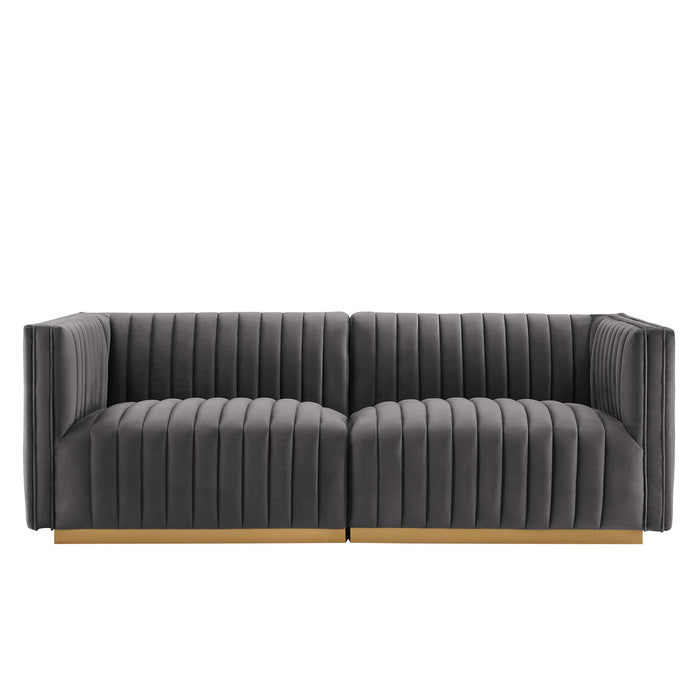 Conjure Channel Tufted Performance Velvet Loveseat