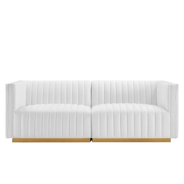 Conjure Channel Tufted Performance Velvet Loveseat