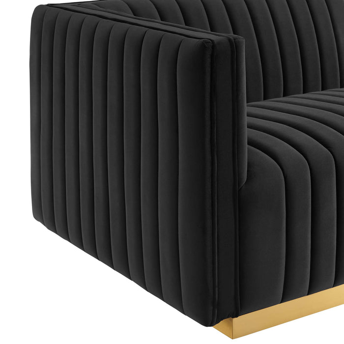 Conjure Channel Tufted Performance Velvet Sofa