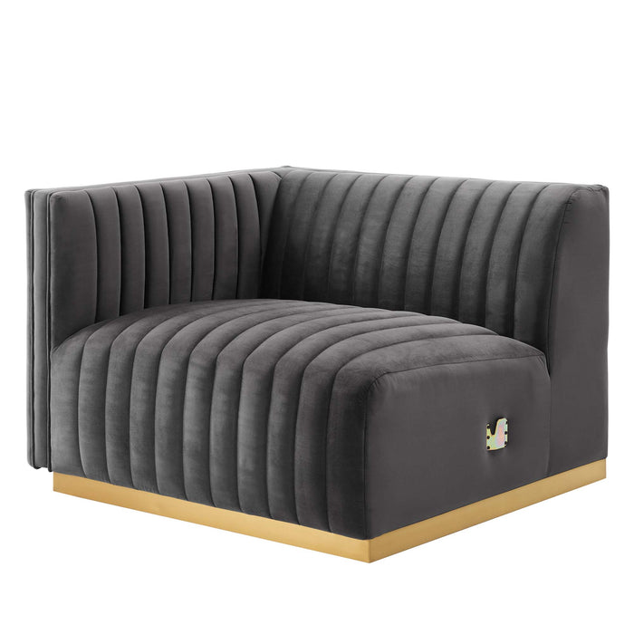 Conjure Channel Tufted Performance Velvet 4-Piece Sofa