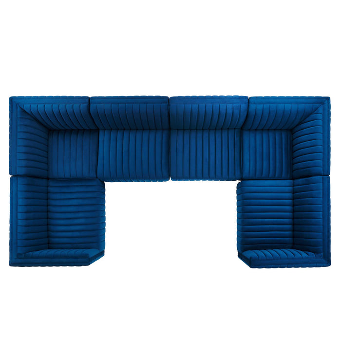 Conjure Channel Tufted Performance Velvet 6-Piece U-Shaped Sectional