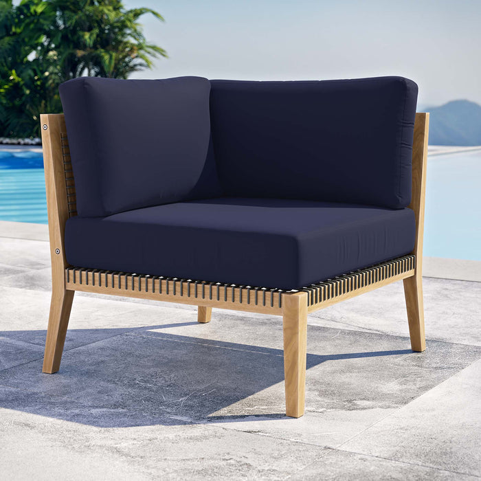 Clearwater Outdoor Patio Teak Wood Corner Chair