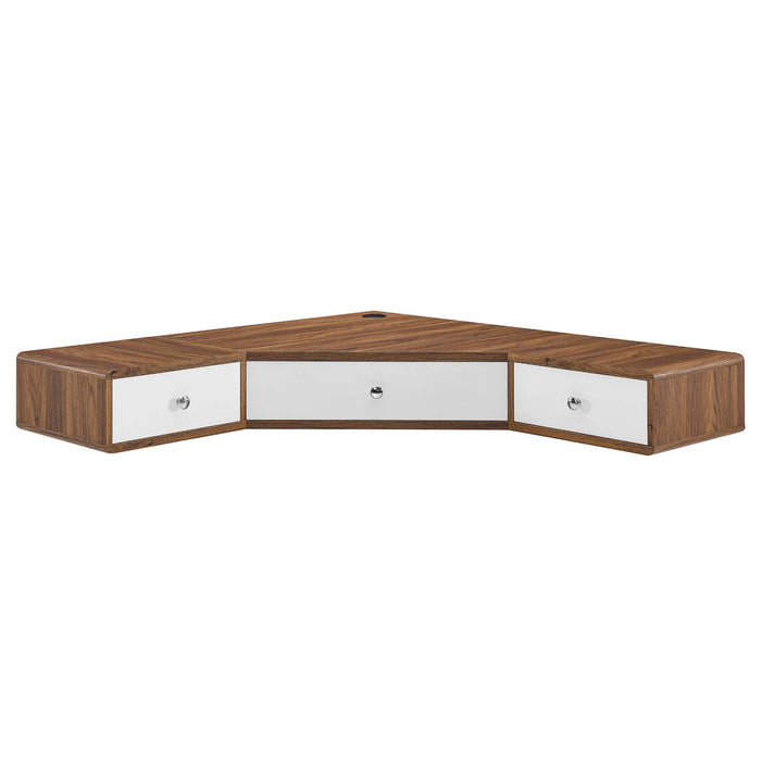 Transmit 47" Wall Mount Corner Walnut Office Desk