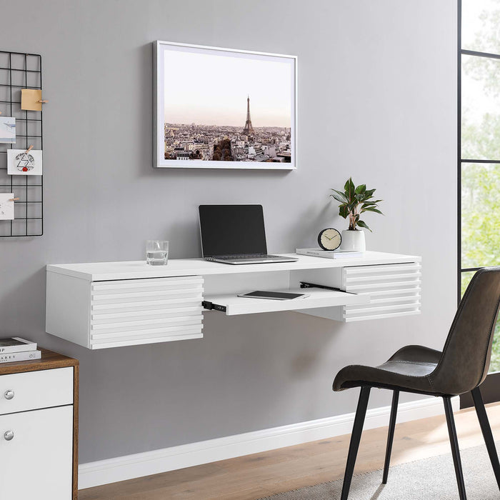 Render Wall Mount Wood Office Desk