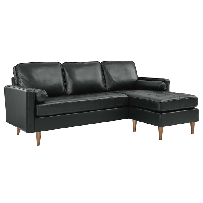 Valour 78" Leather Apartment Sectional Sofa