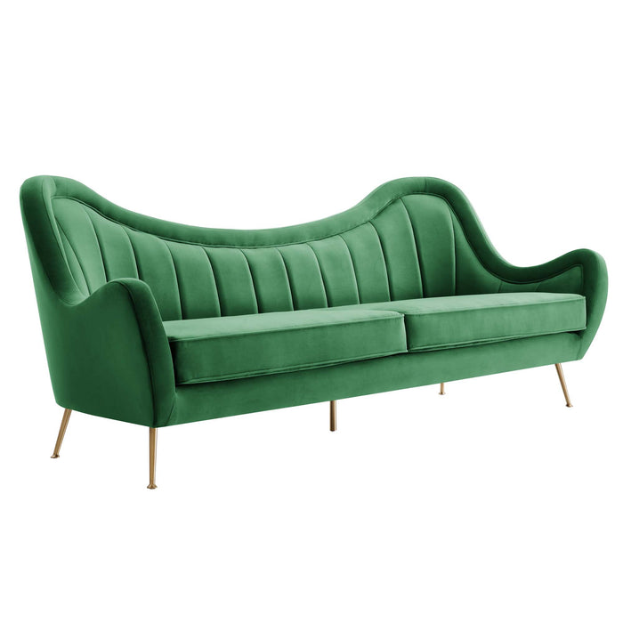 Cheshire Channel Tufted Performance Velvet Sofa