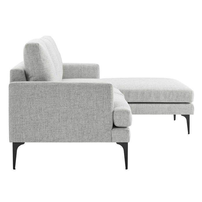 Evermore Right-Facing Upholstered Fabric Sectional Sofa