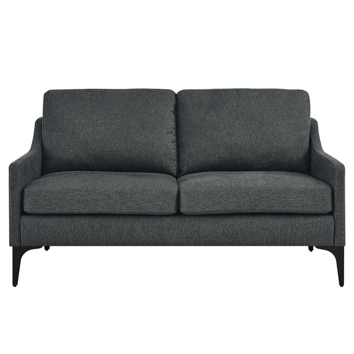 Corland Upholstered Fabric Loveseat